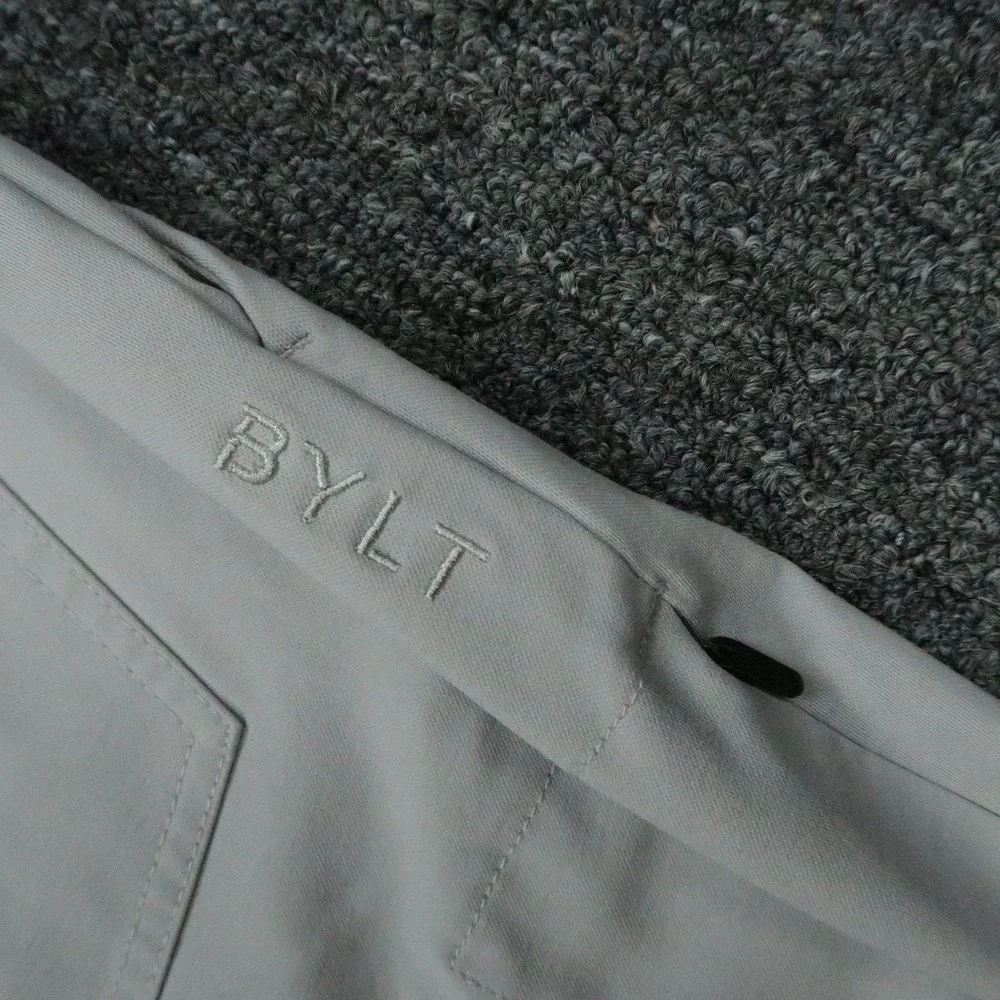 BYLT Basics Pants Mens 33x29 Gray Everyday Straight Zip Pocket Stretch Golf